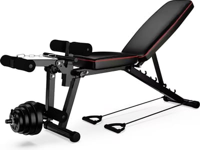 Luxari - Fitnessbank - Halterbank - Trainingsbank - Been Extensie - Bench Press - Sportbank - Halterbank Verstelbaar & Inklapbaar - Krachttraining - B200
