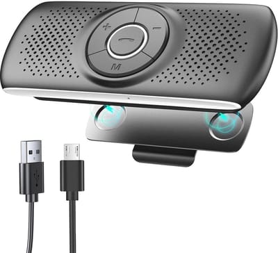 Handsfree Carkit Bluetooth 5.0 met Clip en Geïntegreerde Microfoon voor Muziek en GPS