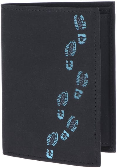 oxmox portemonnee New Cryptan Kombibörse Footsteps Print Cyan Black zwart