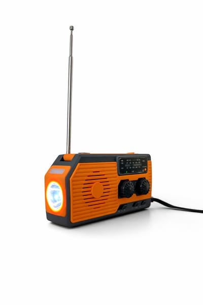 Radio Op Batterijen Voor Rampen - Noodradio Solar Opwindbaar – Noodpakket 5000Mah – Draagbare Survival Radio – Opwindbare Radio Met LED-leeslamp - FM Radio – USB Telefoonoplader - Campingzaklamp