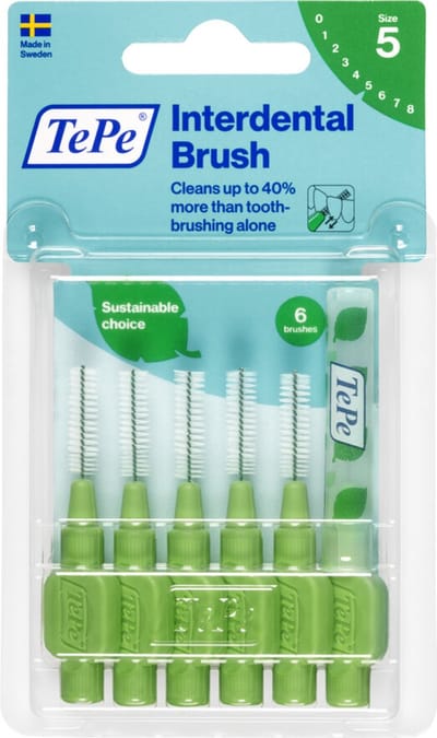10x TePe Interdentale Ragers Original 0,8 mm Groen blister à 6 stuks