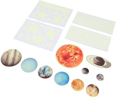 Allecto - Gloeiende Planeten Muurstickers - Glow in The Dark - Perfect voor Kinderen - Helder - Sterrenstelsel Decoratie - Slaapkamer Decor