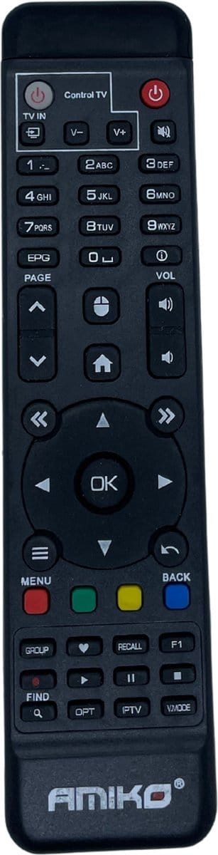 Afstandsbediening Universeel | Afstandsbediening geschikt voor Amiko IPTV | Zwart | Makkelijk in gebruik