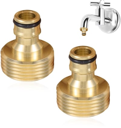 Allecto - Messing Quick Connector - Tuinslang Adapter 1 Inch - 2 Stuks - Mannelijke Draad - Tuinaccessoires - Waterverbinding - Geschikt voor Tuins...