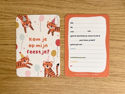Uitnodiging Kinderfeestje - Set van 6 - Tijger Thema - Dieren Safari - Kinderfeestje Jongen - Kinderfeestje Meisje - Uitnodiging Verjaardag Kind - Uitnodiging Verjaardagsfeestje - Uitnodiging Feest - Kinderfeestje Tijger