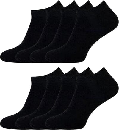 green-goose® Luxe Bamboe Enkelsokken Dames | Dames Sneakersokken | 8 Paar | Zwart | Maat 39-42 | 95% Bamboe | Superzacht en Duurzaam