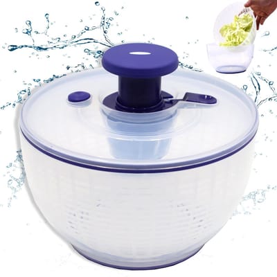 Saladedroger, fruitwasdroger, droogdroger met wasbak, fruitwasdroger met deksel, saladedroger met deksel, mini saladedroger, keukengerei - paars