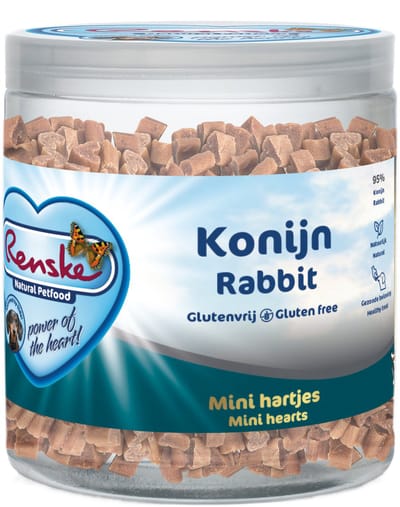 Renske Gezonde Beloning Mini Hartjes - Verwensnacks - Konijn 300 g