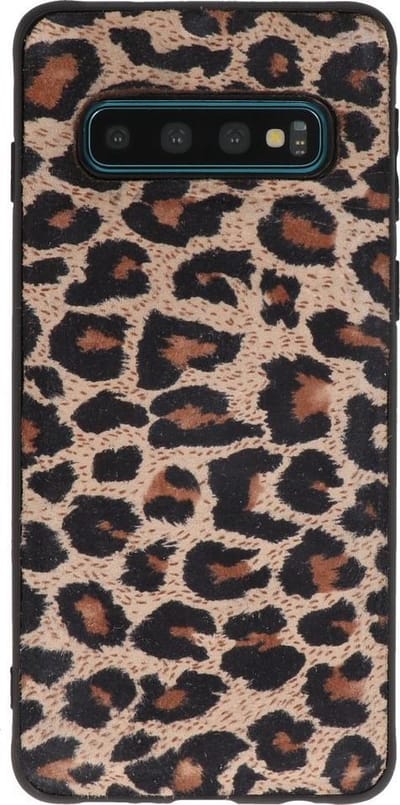Bestcases Luipaard Leer Back Cover Telefoonhoesje Samsung Galaxy S10