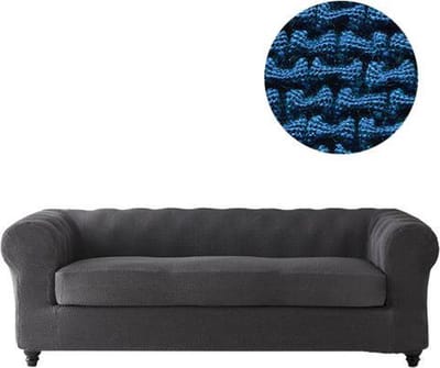 Belmarti® Bankhoes Milan Chester - 180cm tot 220cm breed - Blauw