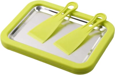 IJs Rolletjes Maker - Gebakken Yoghurt Machine - Thuis Desserts Maken - Inclusief Twee Schrapers - Draagbaar Formaat - Groen