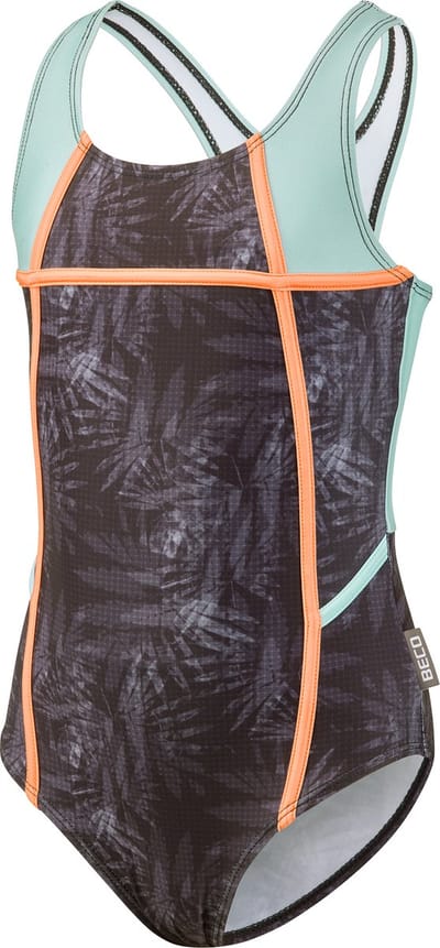 BECO badpak, gevoerd, zwart/multi color, maat 140