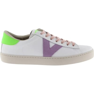 Leren en neon sportschoenen Victoria Berlín