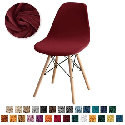 1 ST Fluwelen Schelp Stoelhoes Zachte Stretch Armloze Eetkamerstoelhoezen Elastische Zitovertrek voor Bruiloft Hotel Banket Feest 1PC brown