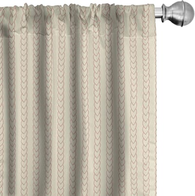 ABAKUHAUS Retro Gordijnen – 2x75x245 cm – Crème/Lichtroze – microvezel
