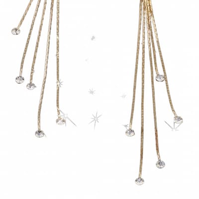 Lange oorbellen- dubbel- strass- goudkleurig-Charme Bijoux