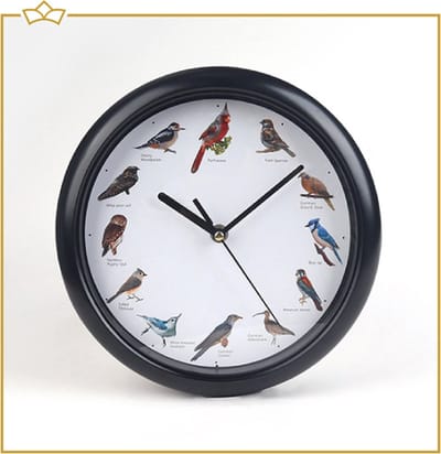 ATTREZZO® Wandklok met vogelgeluiden - Birdsong klok