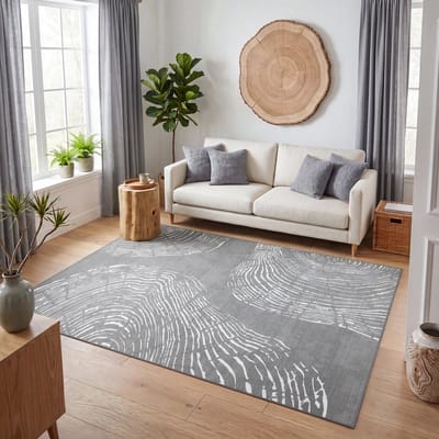 Tribesigns Vloerkleed - Laagpolig Wasbaar Fluffy en Zacht - Woonkamer Tapijt - Antislip onderkant - Boheemse Stijl Design – Grijs – 200 x 300 cm