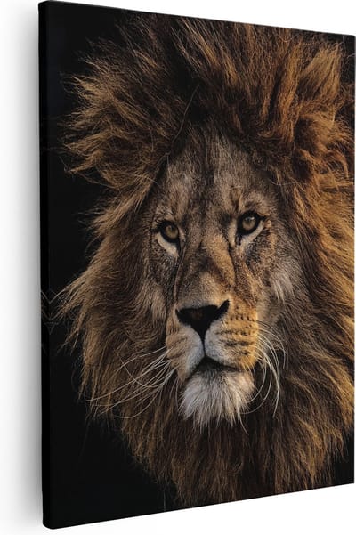 Artaza Canvas Schilderij Leeuwenkop - 40x50 cm - Wanddecoratie Dieren - Muurdecoratie Woonkamer - Kamer Accessoires