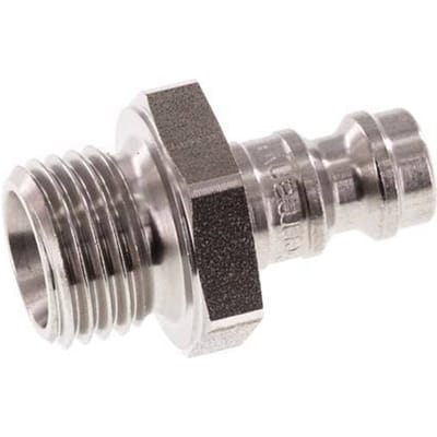 RVS DN 5 Luchtkoppeling Insteeknippel G 1/4 inch Buitendraad - CLP5-M-S-014
