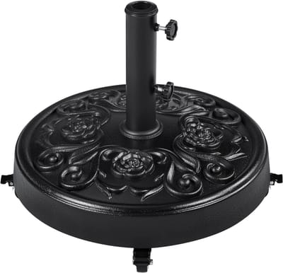 ZMR® Parasolvoet op Wielen - Parasolvoet - Parasolvoeten - Zwart - 67cm x 57cm x 15cm
