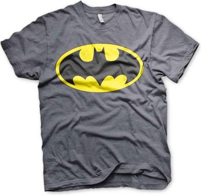 Batman Signal Logo T-shirt donkergrijs L Katoen - Fan merch, Film, TV-series