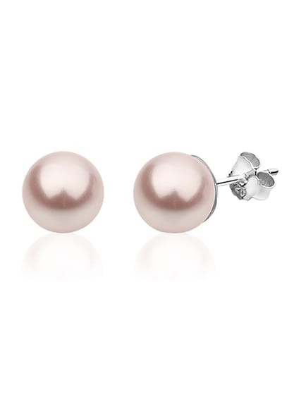 Nenalina - Oorbellen - Zilveren Dames Parelknopjes met witte synthetische parel - Dames