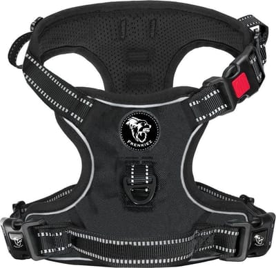 Frenkiez reflective Y Harness comfort hondentuig Black, XL