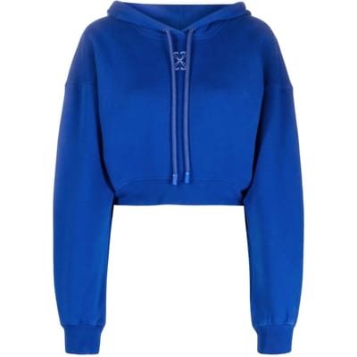 Off-white Embr Mini Arrow Crop Hoodie Blauw