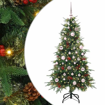 vidaXL - Kunstmatige - Hinged - Kerstboom - met - 150 - LED - Groen - 150 - cm - PE - en - PVC