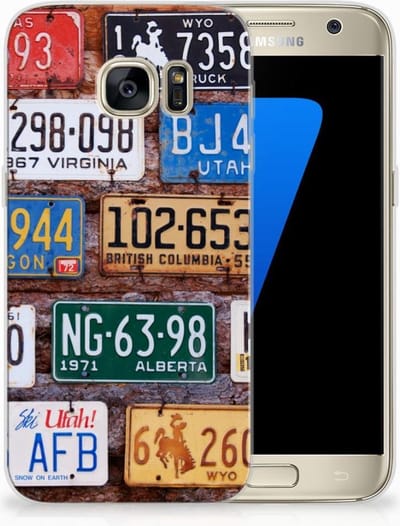 Back Cover voor Samsung Galaxy S7 Siliconen Hoesje met foto Kentekenplaten