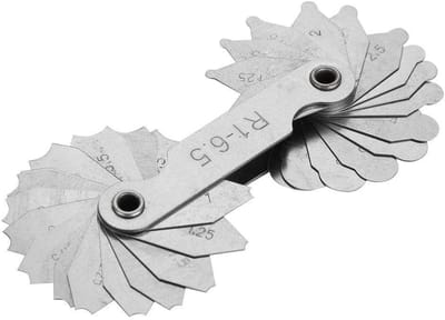 Dailygoods- Radiusmeter Roestvrij Staal - Convex/Concaaf Bladen - Meetbereik 1-6.5MM - Duurzaam - Schokbestendig - Voor Matrijzenmakers - Straalmeter