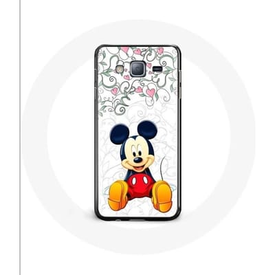 Hoesje voor Samsung Galaxy j3 2016 Mickey Mouse Bloemen Harten schoon