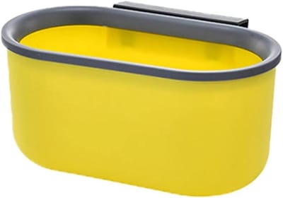 Trash Can Waste Bin Dustbin Hanging Trash Can Kitchen Compost Bin for Countertop or Under Sink, Waste Basket for Cupboard/Bedroom/Office Waste Bin Kitchen (Color : Yellow, Size : S)