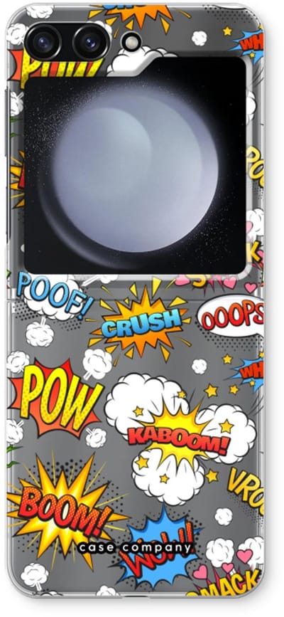 Case Company® - Hoesje geschikt voor Samsung Galaxy Z Flip5 hoesje - Pow Smack - Soft Cover Telefoonhoesje - Bescherming aan alle Kanten en Schermrand