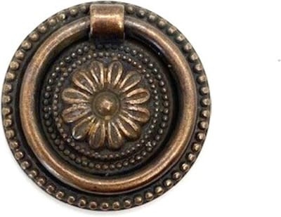 Ringgreep Messing antiek midden 47mm