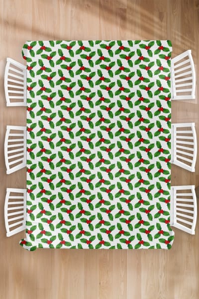 Kerst Tafelkleed - Kerstmis Decoratie - Tafellaken - Patronen - Kerstmis - Maretak - 180x260 cm - Kerstmis Versiering - Tafeldecoratie Kerstmis - Kerstdecoratie tafel - Tafelversiering