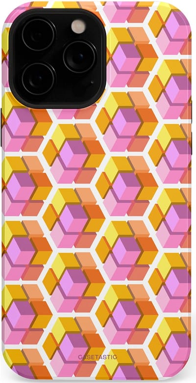 Casetastic Hoesje Geschikt voor Apple iPhone 13 Pro Max Magsafe - Stijlvolle Beschermende Duo-layer Case - Pastel Hex Kunst