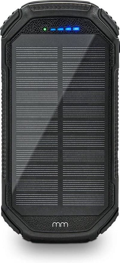 MikaMax Powerbank solar 20.000 MAH - Maakt gebruik van zonne-energie - Beste solar powerbank - Powerbank op zonne energie - Draadloos opladen / IQ opladen