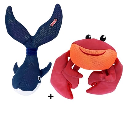 Combideal: Kong Shimmy Shakers Krab + Walvis Pluche Speelgoed