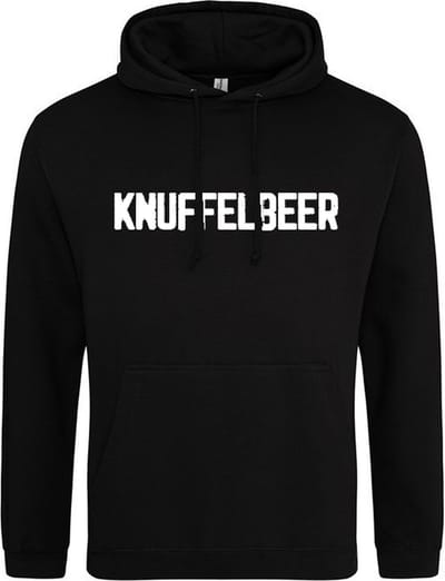 KNUFFELBEER Hoodie | Sweater | Capuchon | Trui | Hooded | Print | Zwart | Maat XL
