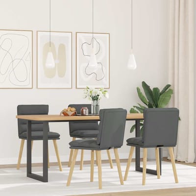 vidaXL - Eetkamerstoelen - 4 - st - stof - donkergrijs