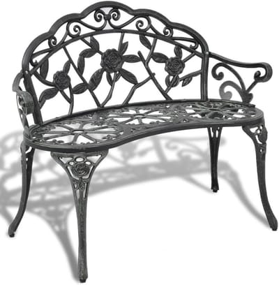 Tuinbank - Loungebank buiten - Ontspannen in de tuin - Gegoten aluminium frame - 100 cm breed - Groen/wit