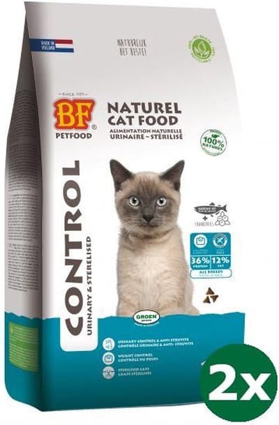 Biofood premium quality kat control urinary / sterilised kattenvoer 2x 1,5 kg