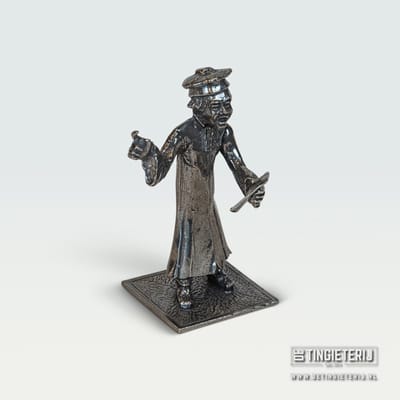 Tinnen Advocaat Beeldje – Handgemaakt Miniatuur Beroep – Juridisch Cadeau – Luxe Decoratie & Relatiegeschenk - pensioen - jubileum