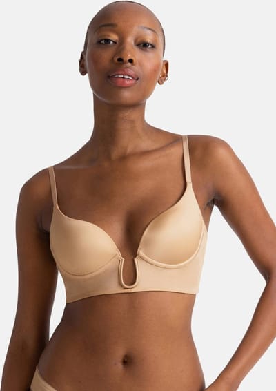 Dorina BH diepe decolleté - Plunge Bh - Sublime Sculpt - 85E - Beige.