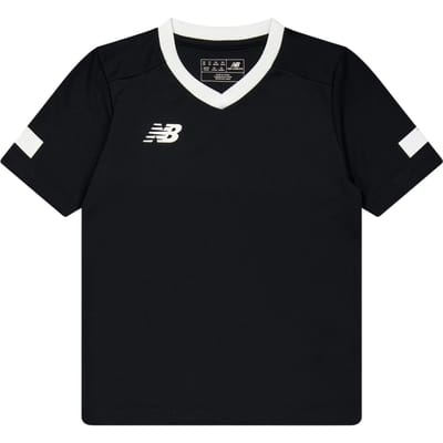 New Balance Unisex sport-T-shirt met V-hals voor volwassenen, standaardpasvorm (Zwart)