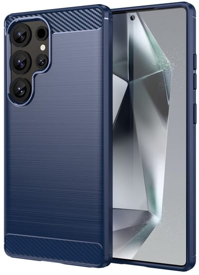 Coverup Hoesje - Geschikt voor Samsung Galaxy S25 Ultra Hoesje - Coverup Armor Brushed TPU Back Cover - Blauw