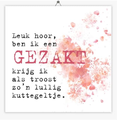 Tegeltje Gezakt - Roze - Kuttegeltje - 10,8 x 10,8 cm