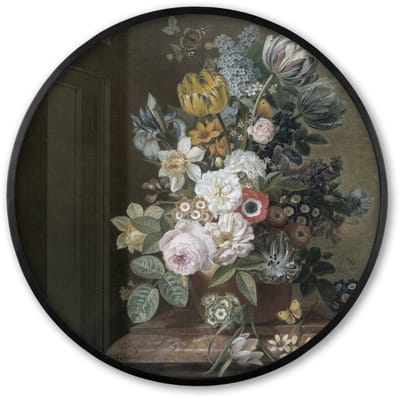 Poster in lijst Rond - Fotolijst 60x60 cm - Posters - Bloemen - Eelke Jelles Eelkema - Oude meesters - Ronde posterlijst zwart - Decoratie - Wanddecoratie woonkamer - Muurdecoratie slaapkamer